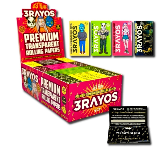 3 RAYOS CELULOSA TRANSPARENT ROLLING PAPER 3 RAYOS *25unid. de 50