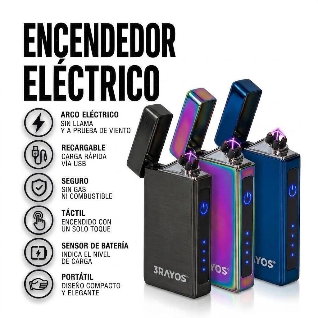 3 RAYOS ENCEDEDOR ELECTRICO LUCKY MIX